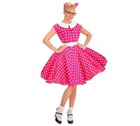 W WIDMANN MILANO Party Fashion - disfraz rock'n'roll, moda años 50, vestido con enagua, cinturón, cinta para el pelo, disfraces