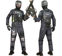 W WIDMANN MILANO Party Fashion - Disfraz SWAT para niños, conjunto con máscara, atuendo completo para Halloween y Carnaval