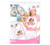 WIDMANN 66666 - Set Bebé con Gorro, Babero, Pañal Gigante, para Hombre Adulto, Baby Showers, Despedidas De Soltero, Carnaval, Color Rosa