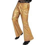 W WIDMANN MILANO Party Fashion - Estilo disco de los años 70, pantalones holográficos, fiebre del disco, carnaval