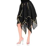 W WIDMANN MILANO Party Fashion - Falda de disfraz para mujer, accesorio de gasa con detalles dorados, traje de danza del vientre para Carnaval