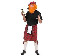 W WIDMANN MILANO Party Fashion - Falda escocesa para adultos, falda a cuadros, kilt, tartán, carnaval, fiesta temática