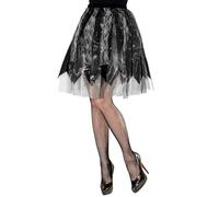 W WIDMANN MILANO Party Fashion - Falda Halloween para adulto, ángel negro, fantasma, esqueleto, novia de los muertos, Día de los Muertos, Halloween