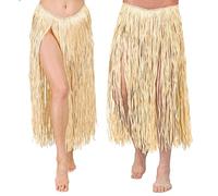 WIDMANN 3372R - Falda Hawaiana De Rafia, Unisex Adulto, Fiestas De Verano, Africanas, Fiestas Temáticas, Largo 78 Cm, Talla Única, Color Paja