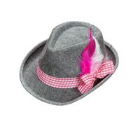 W WIDMANN MILANO Party Fashion - fedora bávaro, con cinta y plumas, de fieltro, sombrero, traje tradicional, tocado, accesorio