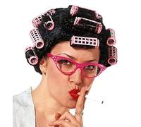 PK 4 Desperate Widmann wdmg6213 ? Desperate Housewife Peluca con Pelo con Ruedas, Negro, un tamaño