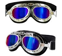 W WIDMANN MILANO Party Fashion - Gafas de aviador retro | Gafas de piloto con cristales espejados, complementos de disfraz para steampunk, Carnaval y fiestas temáticas