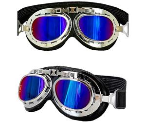 W WIDMANN MILANO Party Fashion - Gafas de aviador retro | Gafas de piloto con cristales espejados, complementos de disfraz para steampunk, Carnaval y fiestas temáticas