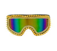 W WIDMANN MILANO Party Fashion - Gafas de esquí espejadas con tachuelas y pedrería, accesorio de carnaval, gafas divertidas para fiestas après-ski, festivales