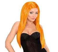 W WIDMANN MILANO Party Fashion, Glamorosa peluca naranja, longitud impresionante, comodidad en poliéster, versátil para todos los disfraces, accesorio festivo ideal para carnaval y Halloween