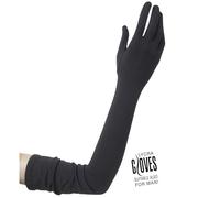 W WIDMANN MILANO Party Fashion 1449C - Guantes de unos 60 cm de largo, unisex, para carnaval, Halloween y fiestas temáticas, negro