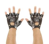 W WIDMANN MILANO Party Fashion - Guantes de moto, estrella de rock, motero, con remaches, carnaval, fiesta temática