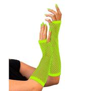 W WIDMANN MILANO Party Fashion - Guantes de red para mujer, sin dedos, 33 cm, accesorio de disfraz de los años 80 para Carnaval