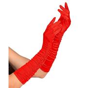 W WIDMANN MILANO Party Fashion - Guantes fruncidos de satén, 1 par, longitud 44 cm, accesorio años 20