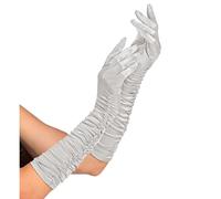 W WIDMANN MILANO Party Fashion - Guantes fruncidos de satén, 1 par, longitud 44 cm, accesorio años 20