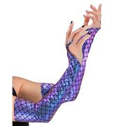 W WIDMANN MILANO Party Fashion - Guantes sirena señora, estampado escamas, mundo submarino (Paquete de 2)