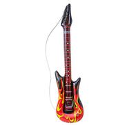 Widmann 04815 - Guitarra hinchable de estrella de rock con llamas, aprox. 105 cm de largo, para carnaval y fiestas temáticas
