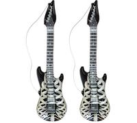 W WIDMANN MILANO Party Fashion - Guitarra Hinchable, Longitud Aprox. 105 cm, Instrumento, Guitarra de Aire, Fiesta temática, Carnaval (Paquete de 2)