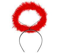 W WIDMANN MILANO Party Fashion - Halo de marabú, diadema para el pelo para adulto, accesorio para disfraz de diablo
