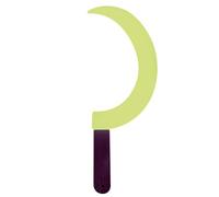 W WIDMANN MILANO Party Fashion, Hoz que brilla en la oscuridad, 44 cm, brilla en la oscuridad, ligero y duradero, versátil para Halloween y carnavales, solo para uso en exteriores