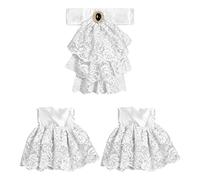 W WIDMANN MILANO Party Fashion 07799 - Jabot de encaje con dos puños, accesorio de disfraz para carnaval, Halloween y fiestas temáticas, blanco