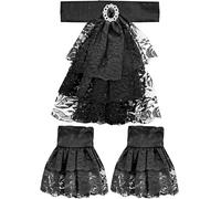W WIDMANN MILANO Party Fashion - Jabot de encaje, con 2 puños, set de accesorios, complementos para disfraces de carnaval
