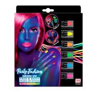 Widmann 09602 - Set de 6 lápices de maquillaje UV unisex - adultos, multicolor, talla única , color/modelo surtido
