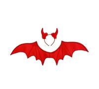 W WIDMANN MILANO Party Fashion - Juego de disfraces de diablo, alas y cuernos de diablo, Satanás, demonio, accesorios, Halloween