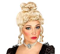 W WIDMANN MILANO Party Fashion K6244 - Peluca Condesa Jolanda, rubia, pelo sintético, moño, recogido, barroco, nobleza