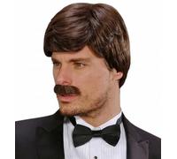 W WIDMANN MILANO Party Fashion L9196 - Peluca Dream Hair Playboy, marrón, con bigote, alta calidad, carnaval, fiesta temática