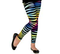 W WIDMANN MILANO Party Fashion - Leggings infantiles tigre | Neón, fiebre disco de los 80, estampado animal, para Carnaval y fiestas temáticas