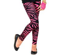 W WIDMANN MILANO Party Fashion - Leggings infantiles tigre | Neón, fiebre disco de los 80, estampado animal, para Carnaval y fiestas temáticas