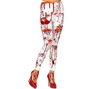 W WIDMANN MILANO Party Fashion - Leggings manchados de sangre, 75 DEN, psicópata, disfraz para Halloween