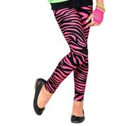 W WIDMANN MILANO Party Fashion - Leggings para niños 80s, tiger print, 80s, animal print, disco fever, carnaval