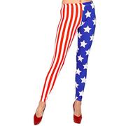 W WIDMANN MILANO Party Fashion - Leggings USA para mujer, bandera americana, deporte, disfraz