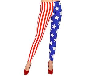W WIDMANN MILANO Party Fashion - Leggings USA para mujer, bandera americana, deporte, disfraz