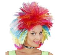 W WIDMANN MILANO Party Fashion M0796 - Peluca de estrella de rock, pelo de colores, pelo sintético, cortes de pelo cortos, peluca corta. Mujeres