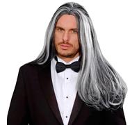 W WIDMANN MILANO Party Fashion M9198 - Peluca Dream Hair de vampiro victoriano, gris oscuro, alta calidad, fiesta temática, carnaval