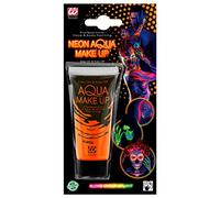 WIDMANN 09973 - Aqua Make-Up Fluorescente Adulto Unisex, En Tubo, Años 80, Dia De Los Muertos, Carnaval Brasileño, Halloween, 30 Ml, Color Naranja