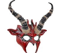 W WIDMANN MILANO Party Fashion - Máscara con cuernos | Máscara de disfraz para demonios, diablos y chamanes, Halloween, Carnaval, gótico, fiestas temáticas