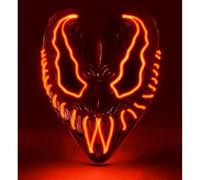 W WIDMANN MILANO Party Fashion - Máscara LED monstruo, cara brillante, mueca de miedo, demonio, Halloween