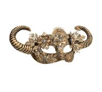 W WIDMANN MILANO Party Fashion Animal Ram eye mask with horns, color gold, One size (Widmann S.r.l. 08486)