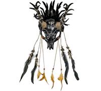 W WIDMANN MILANO Party Fashion - Máscara de chamán con cráneo de toro, cuernos de ciervo y plumas, carnaval, accesorio de Halloween