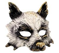 W WIDMANN MILANO Party Fashion - Máscara de lobo para adultos, media máscara, accesorio para disfraces de animales