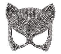 W WIDMANN MILANO Party Fashion - Máscara de ojos de gato, media máscara, máscara facial, accesorio para disfraces de carnaval