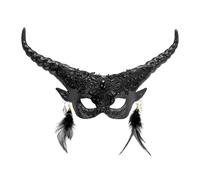 W WIDMANN MILANO Party Fashion - Máscara de Ojos Diablo con Cuernos, Demonio, Accesorio Halloween