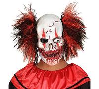 W WIDMANN MILANO Party Fashion - Máscara de payaso con calavera | Máscara de terror espeluznante con pelo para Halloween, Carnaval y fiestas temáticas