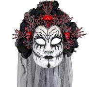 W WIDMANN MILANO Party Fashion - Máscara del Día de los Muertos | Máscara con flores para el Día de los Muertos, Halloween, Carnaval, gótico y fiestas temáticas