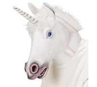 W WIDMANN MILANO Party Fashion - Máscara látex vaca cubre toda la cabeza | En blanco y negro con cuernos marrones, máscara de animal para Carnaval, fiestas temáticas y eventos de disfraces