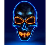 W WIDMANN MILANO Party Fashion - Máscara LED calavera, cara brillante, calavera, esqueleto, demonio, Halloween
